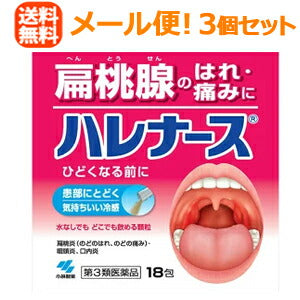 【第3類医薬品】【メール便対応！送料無料！】【3個セット！】【大容量！】【小林製薬】ハレナース　18包　