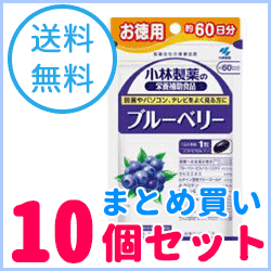 【送料無料！まとめ買い！10個セット！】小林製薬の栄養補助食品ブルーベリー　60粒（約60日分）